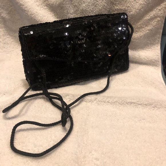 Black sequin evening purse - Picture 1 of 1